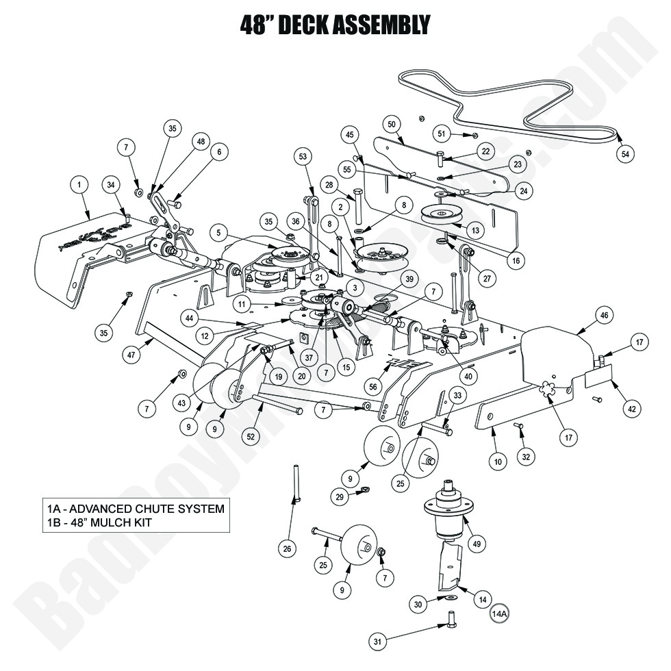 3523 - Bad Boy Mower Parts Lookup > 2024 > Revolt (48\"-61\" Decks) > 48\" Deck Assembly